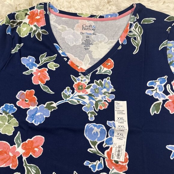Croft and Barrow XXL womens NWT colorful floral The Classic Tee - Picture 5 of 12